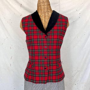 Vintage Plaid Vest (L)
