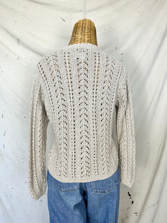 Vintage Cotton Crochet Cardigan (M) - image 4