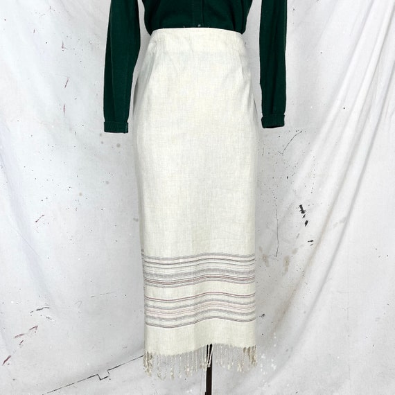 Vintage Fringe Longline Skirt (M) - image 1