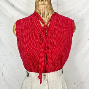 Vintage Silk Polka Dot Top (M)