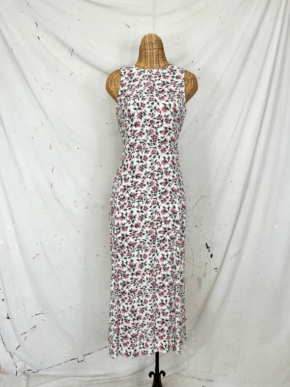 Vintage Floral Midi Dress (M) - image 2