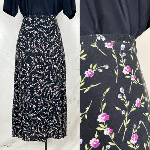 Vintage Floral Midi Skirt (M-L)