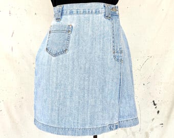 Vintage asymmetrisk jeanskort (S)