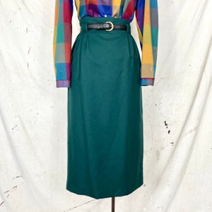 Vintage Wool Longline Midi Skirt (M)