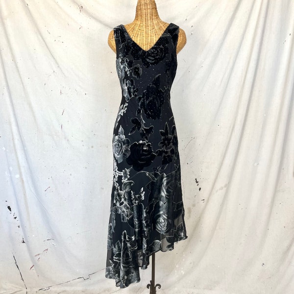 Vintage 90’s Velvet Burnout Bias Dress (M-L)