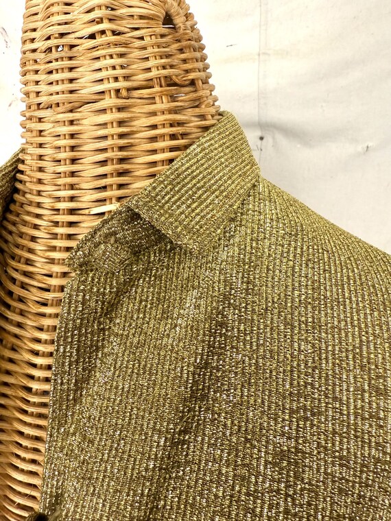 Vintage 50's Lamé Shirt (S-M) - image 3