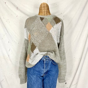 Vintage Hand Knit Abstract Sweater (XL)