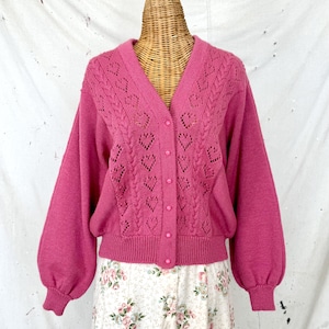 Cardigã vintage com manga Dolman (L)