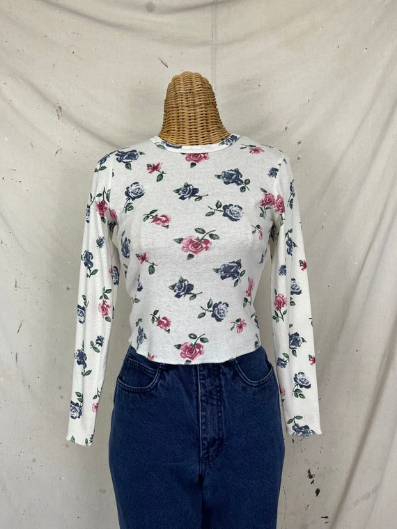 Vintage 80’s Rose Knit Top (S)