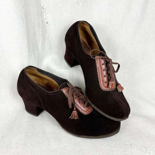 Vintage 30’s Chunky Heeled Oxfords (6)