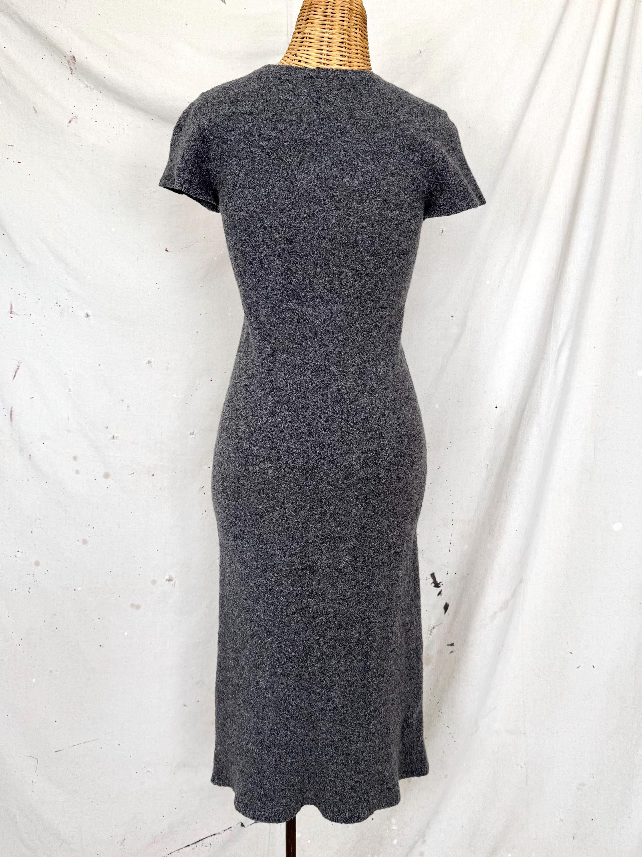 Shelby Longline Tunic Dress Vintage 90's Boiled Wool Dress (S) New