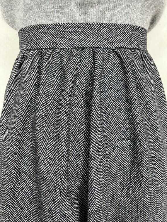 Vintage Gathered Herringbone Skirt (S) - image 3