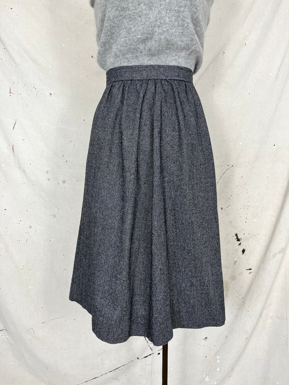 Vintage Gathered Herringbone Skirt (S) - image 2