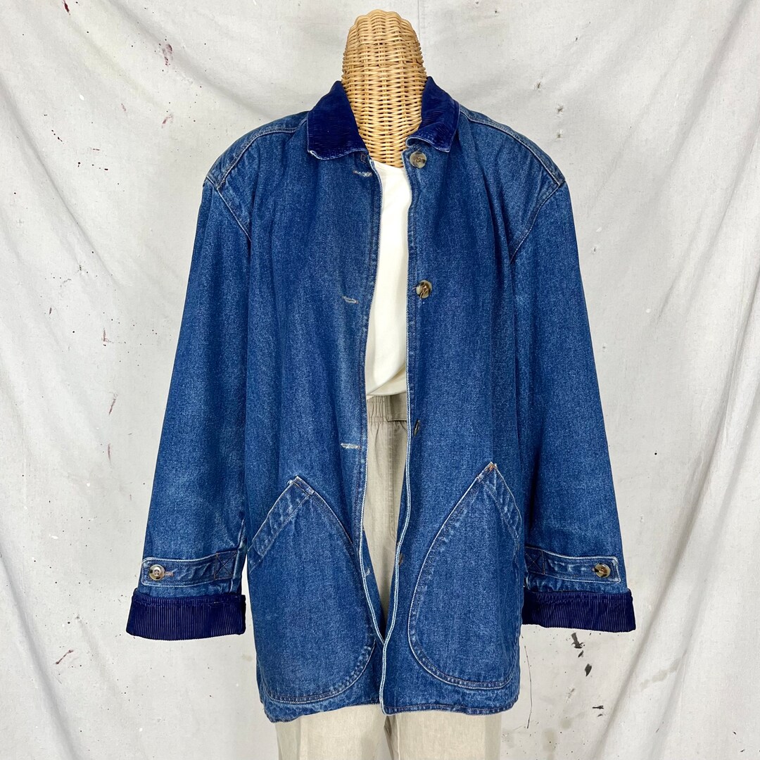 Vintage Denim Chore Jacket L Etsy