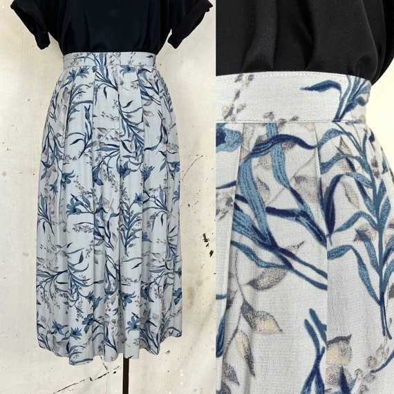 Vintage Pleated Foliage Skirt (S) - image 1