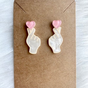 Korean Heart Finger Earrings