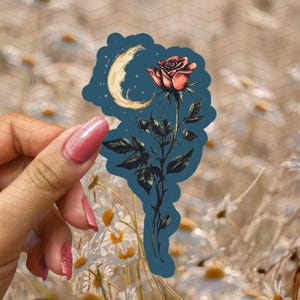 Adesivo in vinile con rosa rossa stregata, adesivo con rose, adesivo gotico, adesivi con streghe, adesivo per ragazze, regalo per fidanzata, adesivo per compleanno, adesivo per Kindle