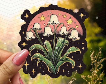 Lily of the Valley Waterproof Vinyl Sticker: Floral Witch Decal
