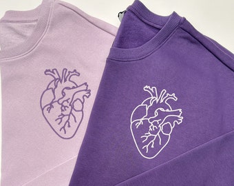 Matching, Embroidered heart sweatshirt for Valentine's day