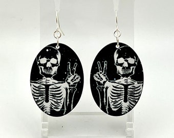 Orecchini scheletro/Gioielli in acrilico/Gioielli di Halloween/Spooky