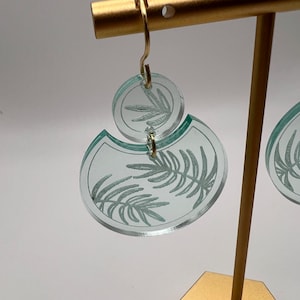 Botanical Green Glass Dangle Earrings