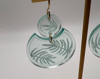 Botanical Green Glass Dangle Earrings