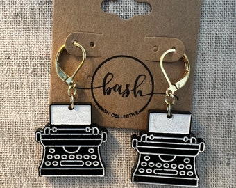 Vintage Typewriter/Typewriter Earrings/Poets Typewriter