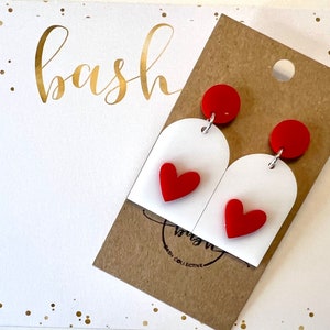 Valentine Heart Arch Earrings / Valentine Earrings / Heart Earrings