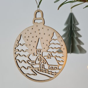 Décorations d'arbre de Noël en bois | Pendentif sapin de Noël | Décoration de Noël | boule de Noel