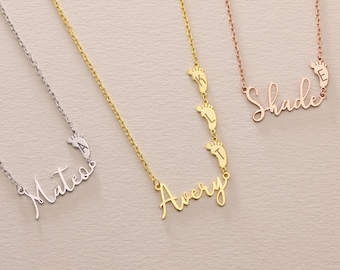 14K Gold New Mama Necklace: Personalized Mama Necklace, Gender Reveal Party Gift for Mother, Baby Shower & Christmas Gifts for New Mom