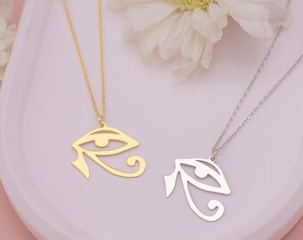 Handmade Eye of Horus Necklace, Egyptian Symbol Necklace, Spiritual Necklace, Eye of Horus Jewelry, Wadjet, Udjat, Gift for Her Birthday