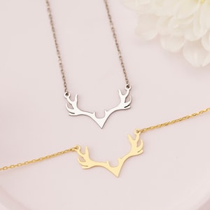 Cute Antler Necklace, Deer Horn Necklace, Outdoor Nature Necklace, Animal Necklace, Antler Necklace, Antler Pendant, Nature Lover Gift