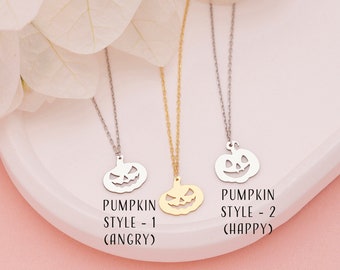 Dainty Pumpkin Necklace, Tiny Pumpkin Charm, Halloween Jewelry, Pumpkin Pendant, Halloween Gifts, Gifts for Her, Gifts for Him