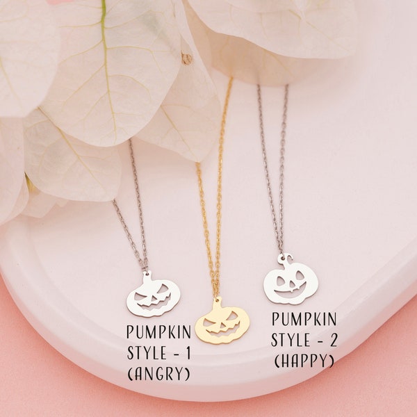 Dainty Pumpkin Necklace, Tiny Pumpkin Charm, Halloween Jewelry, Pumpkin Pendant, Halloween Gifts, Gifts for Her, Gifts for Him