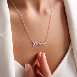 Silver Name Necklace, Personalized Gift for Her, Unique Handmade Jewelry, Custom Name Necklace, Gift for mom, Mothers Day Gift
