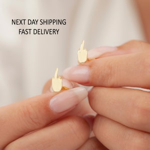 Fuck Off Earrings, Tiny Middle Finger Earring, Feminist Earring, Feminist Women's Funny Gift, Fuck You Earrings, Stud Earrings