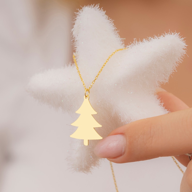 Gold Christmas Charm Necklace Christmas Jewelry Holiday Etsy