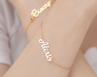 Custom Name Bracelet: Baby or Kids Name Bracelet with Birthstone New Mom Gift, Dainty Personalized Women Jewelry for Birthday & Christmas