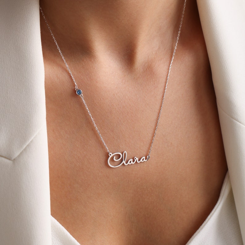 Personalized Kids Name Necklace Kids 14K Gold Custom Girls Birthday