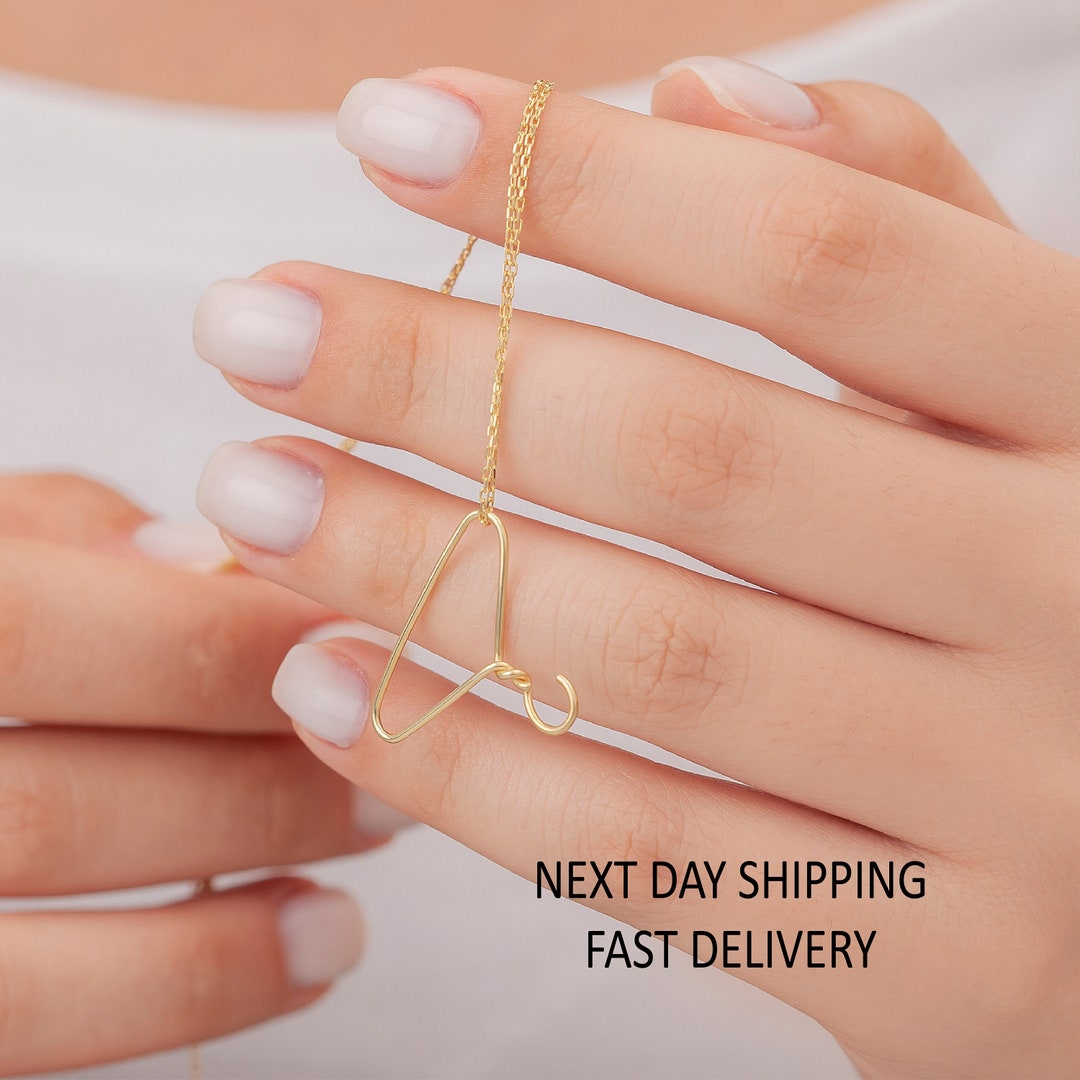 Tiny 14K Gold Plated Clothing Hanger Prochoice Necklace, Coat Hanger