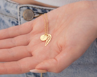 Memorial Gift, Angel Wing Necklace, Family Remembrance Gift for Loss of Parents, Spouse, Child, Friends, Christmas Gift