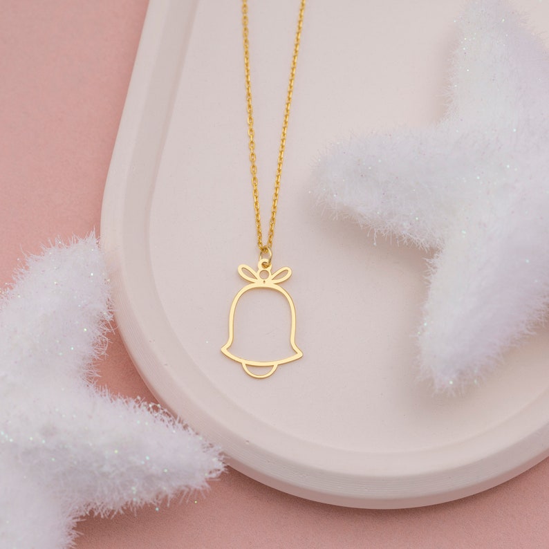 Gold Christmas Charm Necklace Christmas Jewelry Holiday Etsy