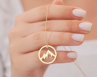 The Mountains Are Calling, Mountain Necklace, Hiking Necklace, Mountain Range Necklace, Alpine Necklace, Gift for Mountain Lovers