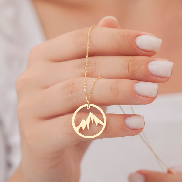 The Mountains Are Calling, Mountain Necklace, Hiking Necklace, Mountain Range Necklace, Alpine Necklace, Gift for Mountain Lovers