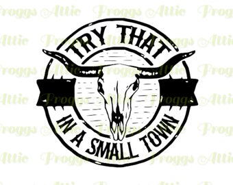 Jason Aldean ~ Probeer dat in een kleine stad ~ SVG PNG PDF ~ bestand knippen ~ Cricut ~ silhouet ~ sticker ~ sticker ~ T-shirt ~ tuimelaar