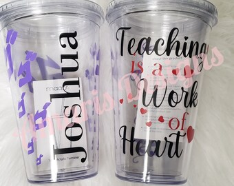 Personalized Acrylic Tumbler with Straw