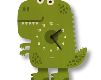 Horloge pendule dinosaure - décoration de chambre d'enfants - cadeau pour nouveau-né - décoration de chambre de bébé - thème fantastique - horloge pour enfants - préhistorique - chambre de garçon