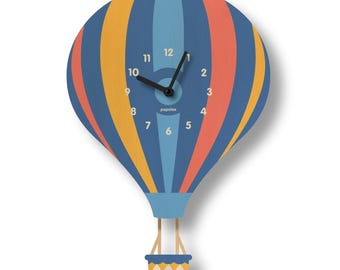 Horloge pendule montgolfière - décoration de chambre d'enfant - cadeau pour nouveau-né - décoration de chambre d'enfant - horloge silencieuse - horloge pour enfant - fabriquée aux États-Unis