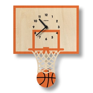 Basketball Pendulum Clock - Kids Room Decor - Gift for Newborns - Nursery Decor - Clock for Kids - Sports Decor - Made in USA
