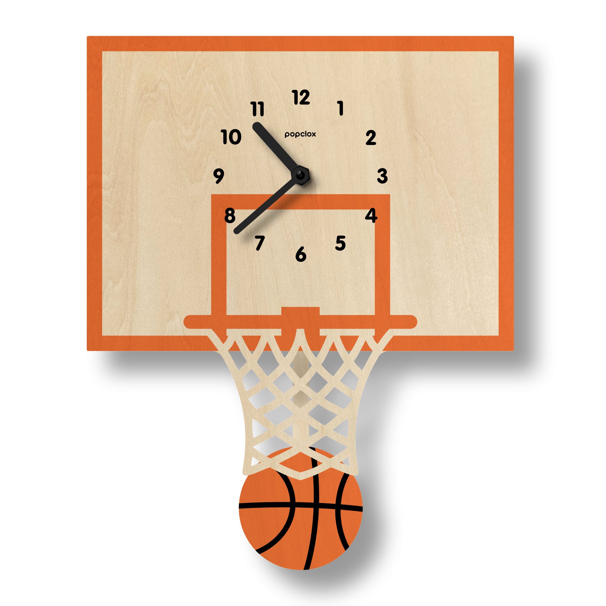 Basketball Pendulum Clock - Kids Room Decor - Gift for Newborns - Nursery Decor - Clock for Kids - Sports Decor - Made in USA